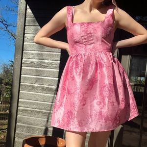 Pink Floral Babydoll Dress